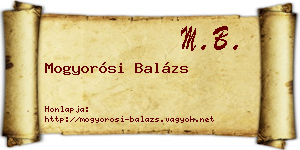 Mogyorósi Balázs névjegykártya