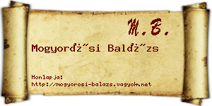 Mogyorósi Balázs névjegykártya